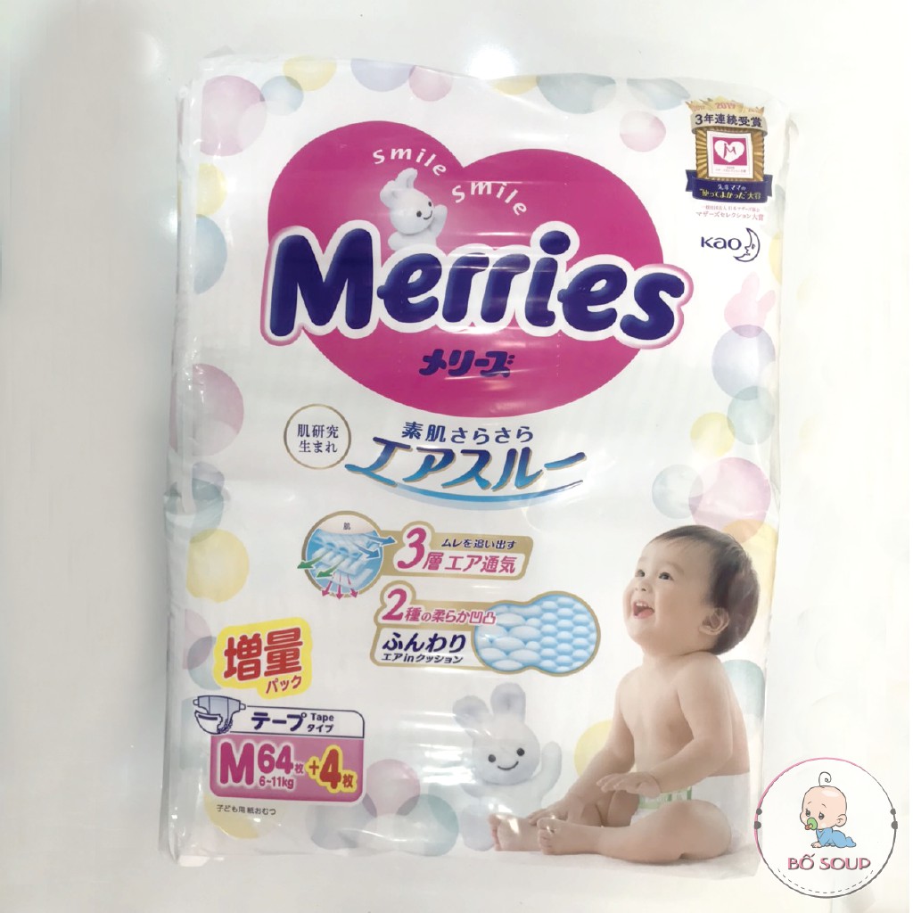 Bỉm Merries Nội Địa Nhật Bỉm Dán/ Quần merries Nội Địa thêm miếng S88/M68/L58/L50/XL44/XXL28