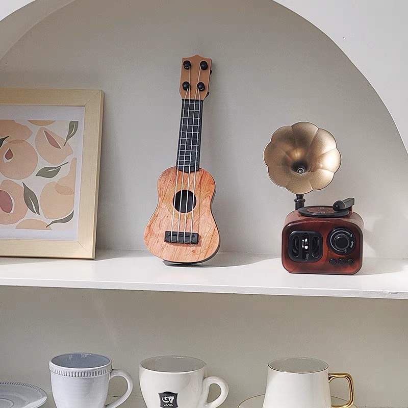 MÔ HÌNH ĐÀN UKULELE MÔ HÌNH TRANG TRÍ ĐỂ BÀN, TỦ, KỆ