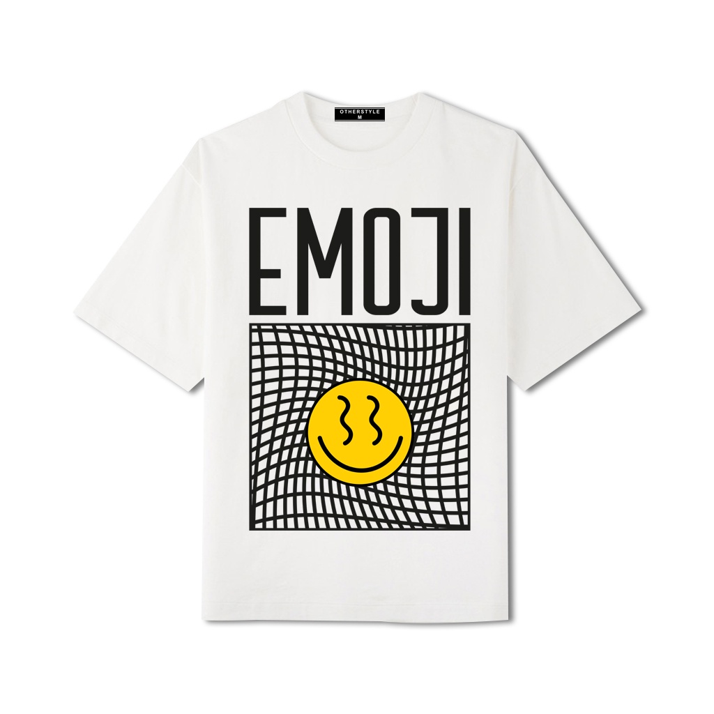 Bộ sưu tập áo phông tay lỡ unisex form rộng in hình mặt cười