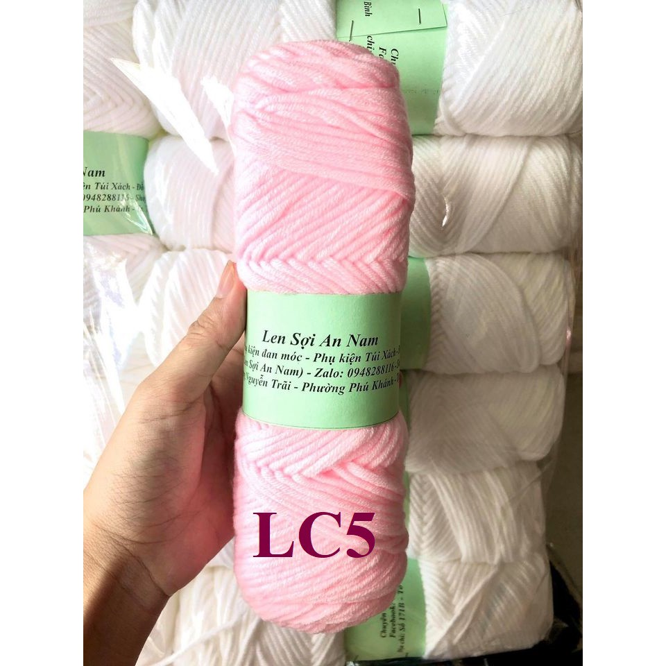 [Bảng 1] Len Cuộn Cotton 3mm - 100gram/cuộn