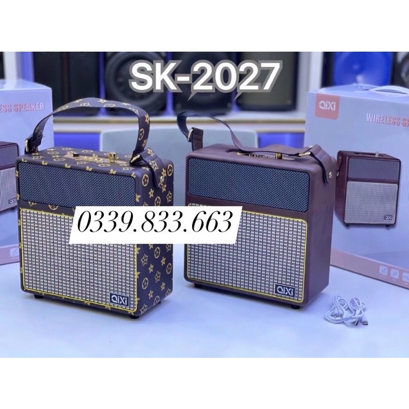 Loa Bluetooth Qixi SK-2027 Chính Hãng Âm Thanh Siêu Đỉnh Tích Hợp Cổng Micro 6.5 Karaoke Micro Không Dây BH 12 tháng