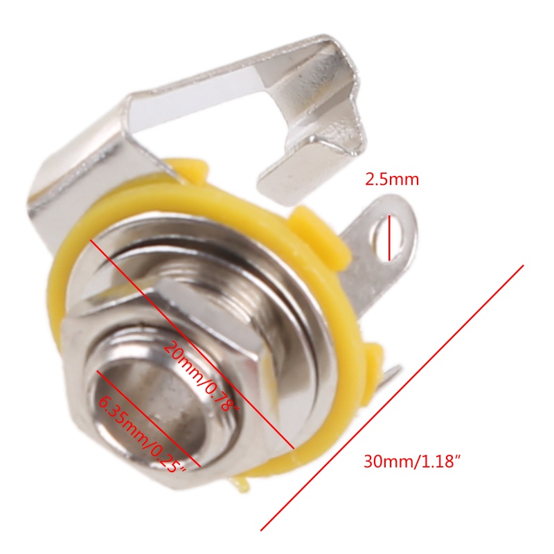 Set 10 Giắc Cắm Đầu Vào 6.35mm 1 / 4 &quot;Cho Đàn Guitar Điện