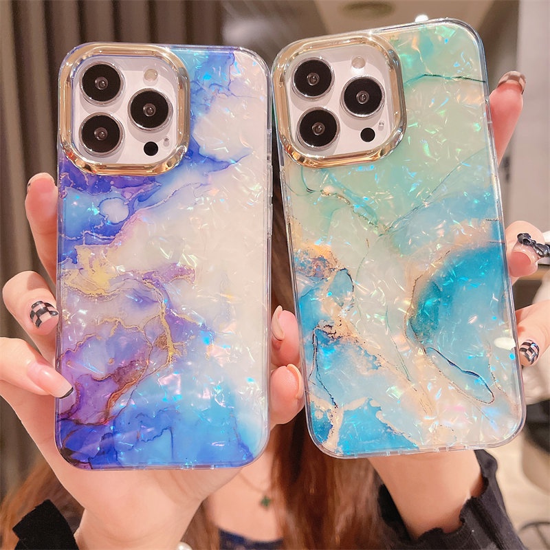 Set 5 / 10 Ốp Điện Thoại Mềm In Hoa Cẩm Thạch Cho iPhone 14 13 12 11 Pro Max 14 Plus
