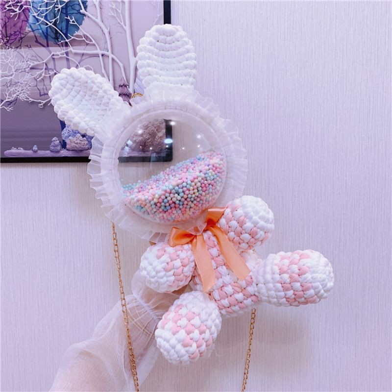 TÚI HANDMADE TỰ ĐAN HÌNH THỎ CUTE MÃ 65 ❤