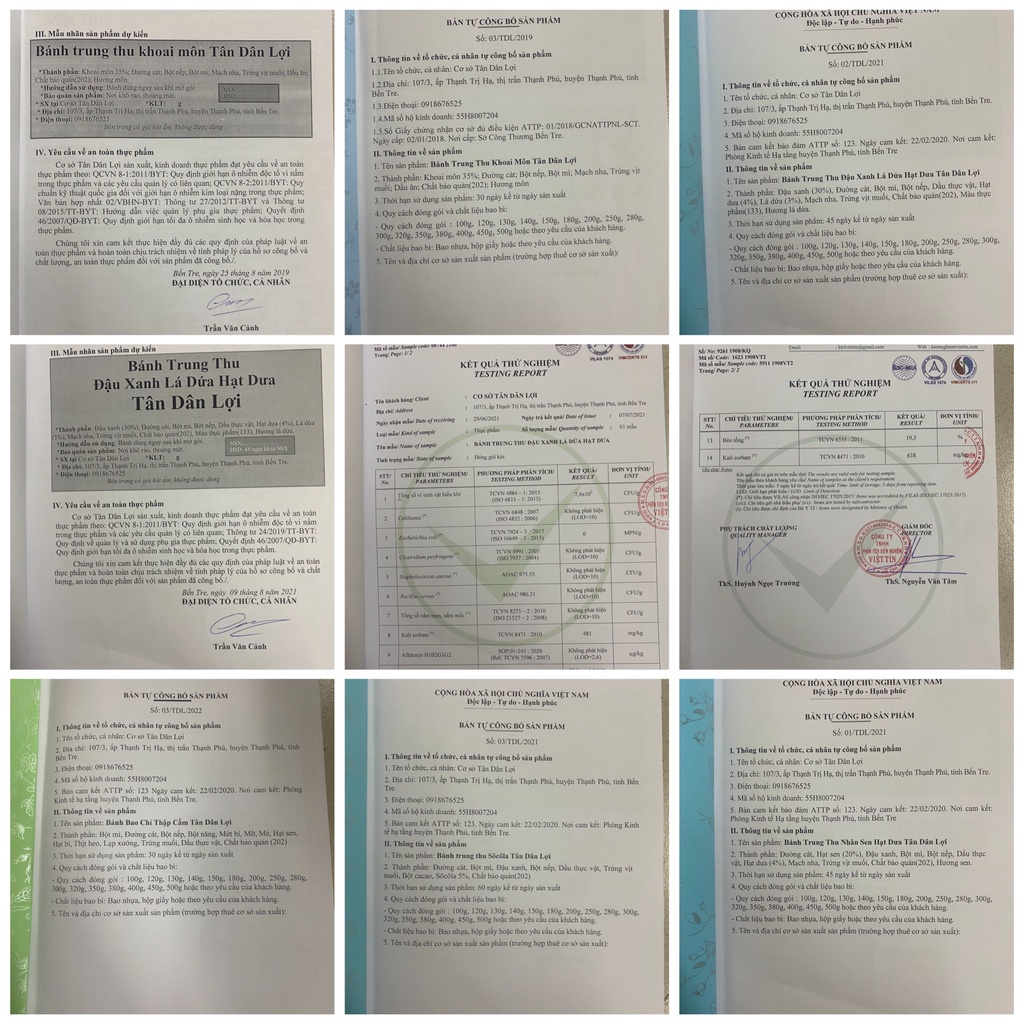 Bánh Trung Thu, bánh pía  TÂN DÂN LỢI 200g