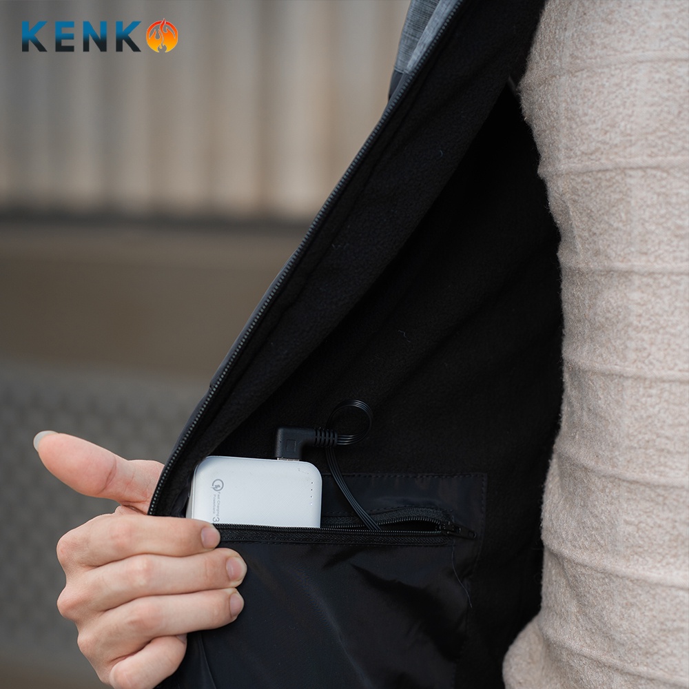 Áo khoác sưởi ấm KENKO Nhật Bản 9 vùng nhiệt bảo hành pin 2 năm