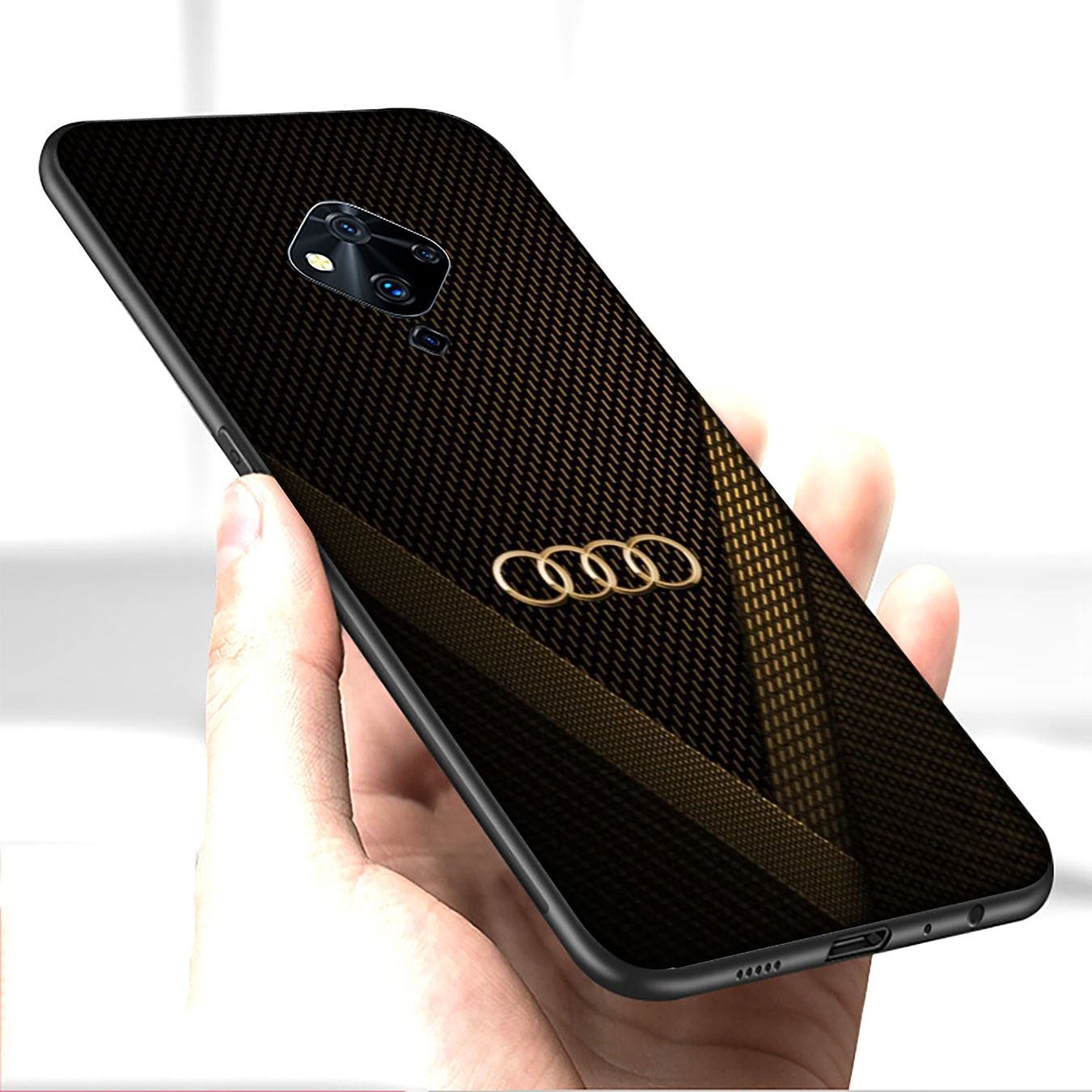 Ốp điện thoại silicon mềm họa tiết Audi Logo cho Samsung Galaxy A9 A8 A7 A6 Plus J8 2018 + A21S A70 M20 A6 + A8 + 6Plus