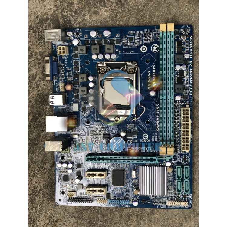 Combo bo mạch chủ gigabyte h61m-ds2 socket 1155 + core i5 3570 3.8ghz (4 cores, 4 threads)
