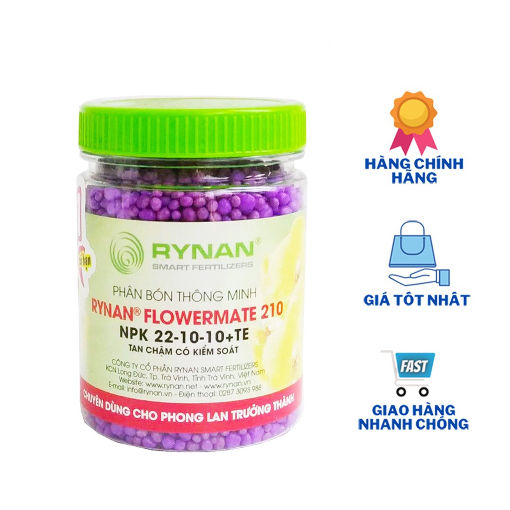 Phân tan chậm thông minh RYNAN 210 bổ sung dinh dưỡng, dùng cho cây cảnh lọ 150 gram