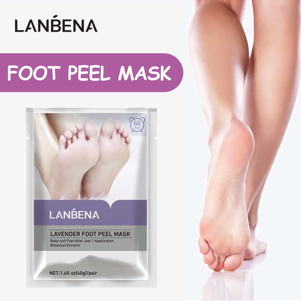 LANBENA Mặt Nạ Chân Làm Trắng Làm Mịn Làm Đều Màu Da Loại Bỏ Da Chết Nội Địa Trung LANBENA LAVENDER FOOT PEEL MASK