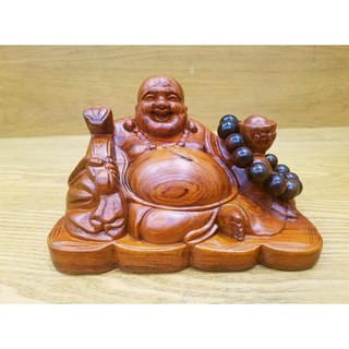 Tượng phật di lặc bằng gỗ hương siêu đẹp -Tặng vòng tay gỗ bách xanh