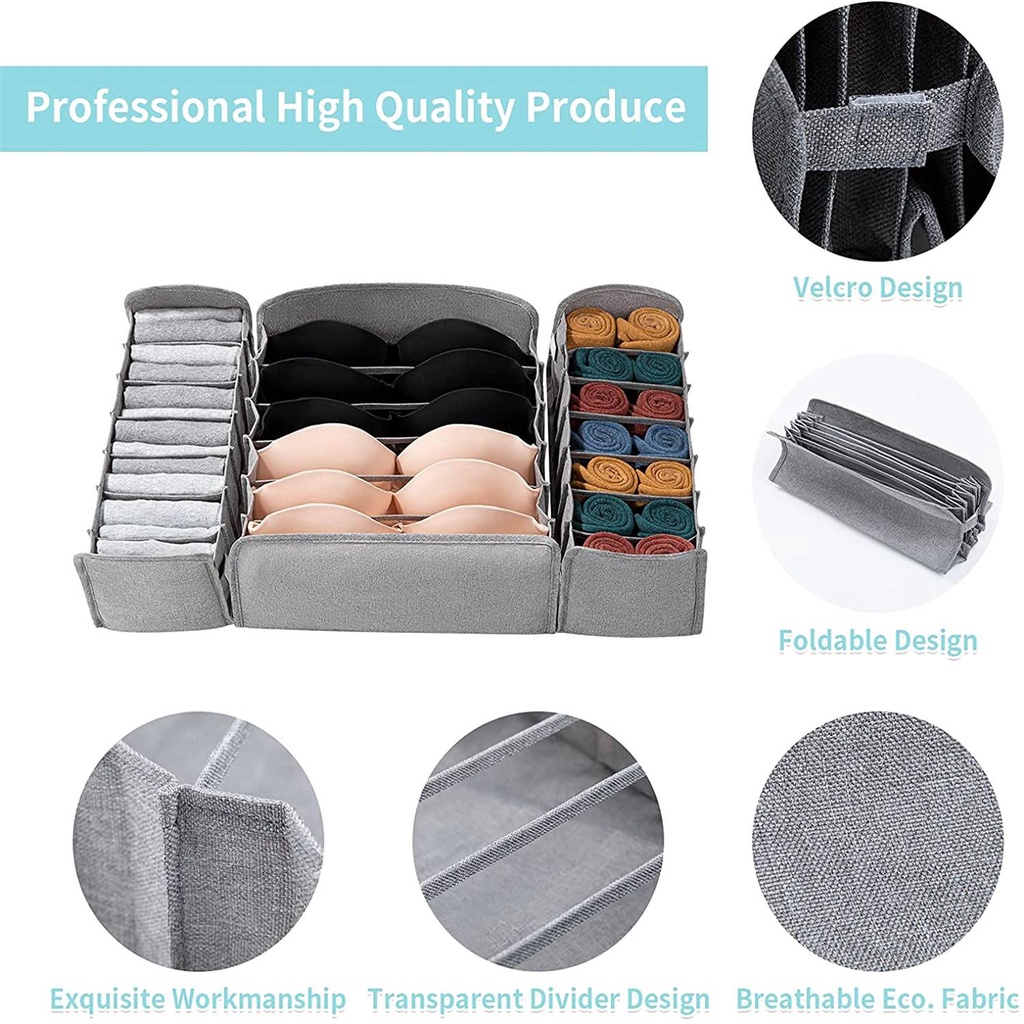 UUMIR Hộp Đựng Đồ Lót Có Thể Gấp Gọn Tiện Lợi