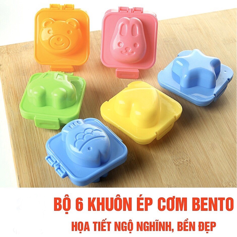 Bộ 6 khuôn làm cơm, ép cơm, tạo hình bánh, thạch