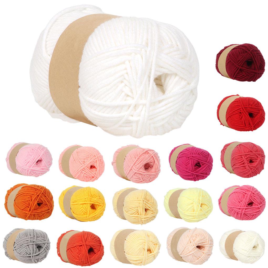 [Buran] Cuộn Chỉ Đan Len Cotton Sữa 5 Sợi Dày 50g Trang Trí Áo Sweater / Mũ Len Đan Tay Vừa Phải