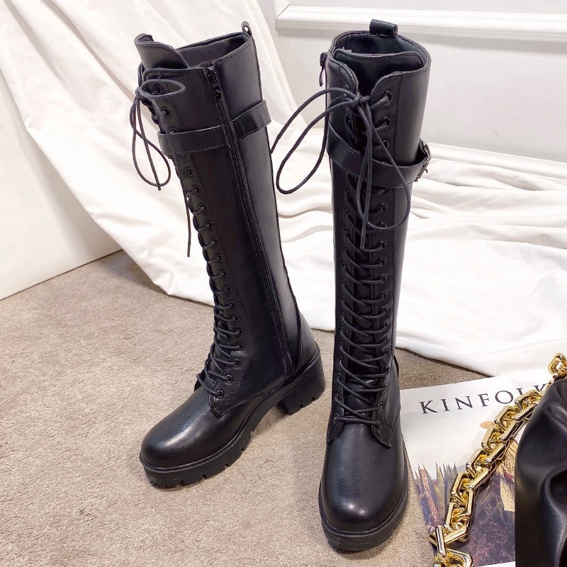 Order Boots đùi nâng 5cm siêu hot douyin phong cách Ulzzang mới nhất mùa thu 2022, sẵn be sz35