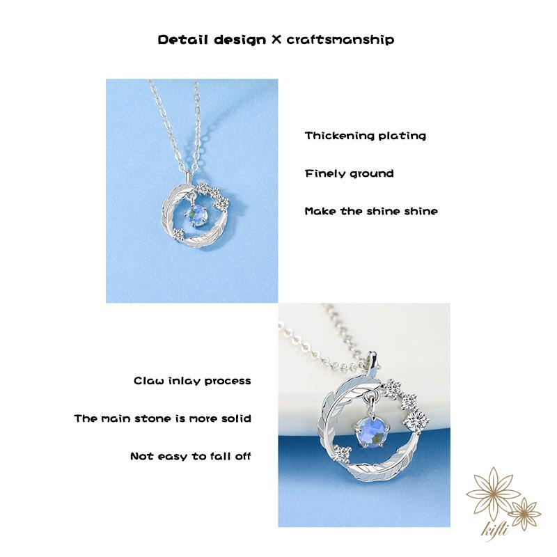 🌸Vòng cổ Mặt Lông Vũ Bằng Bạc sterling Không Phai Sang Trọng Nhẹ Nhàng Làm Quà Tặng Sinh Nhật Cho Nữ