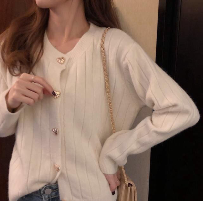 Áo khoác cardigan chất liệu dệt kim thiết kế phong cách Hàn Quốc xinh xắn hợp thời trang cho nữ 6173
