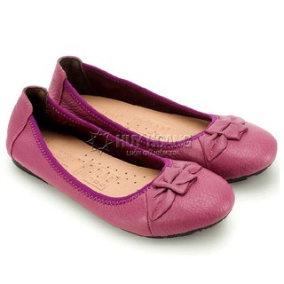 Giày nữ búp bê da bò màu tím ph7911