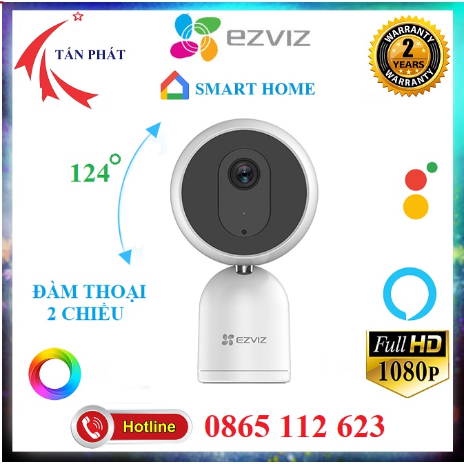 [Mã 151ELSALE hoàn 7% đơn 300K] [Mẫu mới] Camera IP WIFI 2M Góc Rộng Ezviz C1T Smart Home 1080P C1C C2C C22EP C6N a22ep