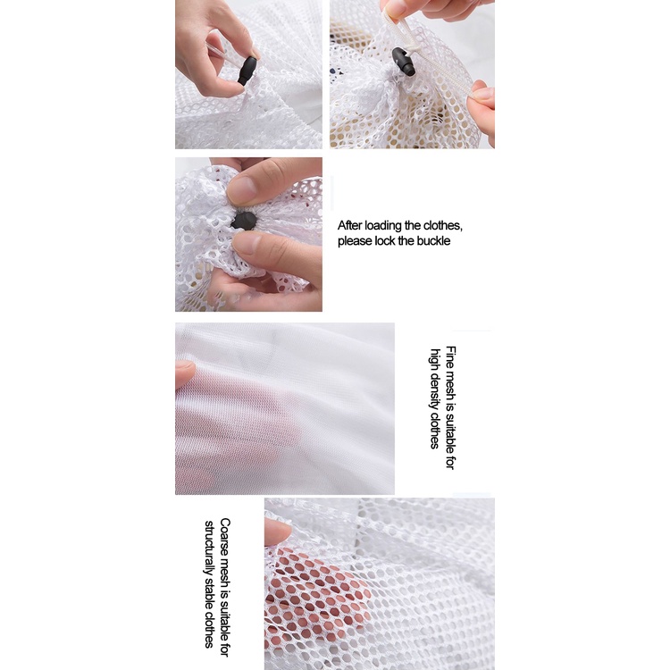 Túi Lưới Polyester Dây Rút Giặt Quần Áo Chống Gió Tiện Dụng