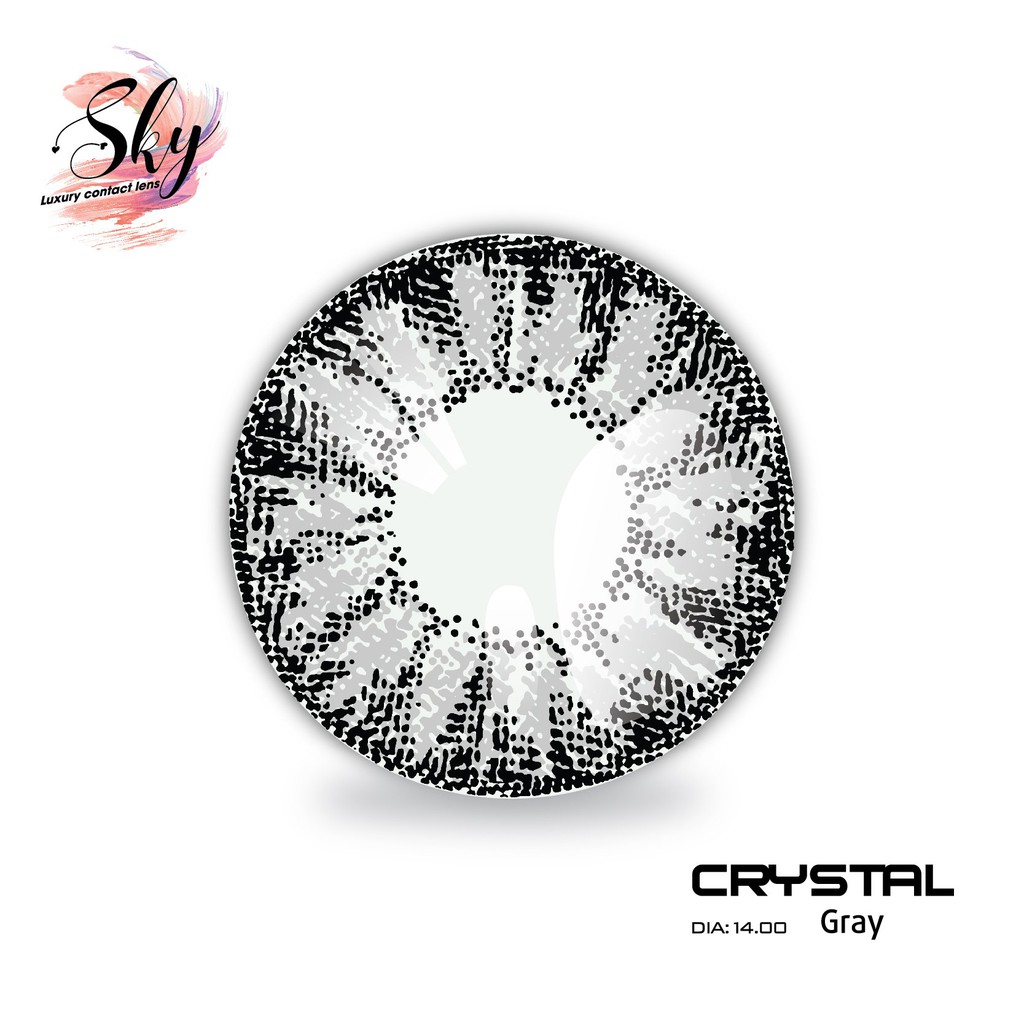 Kính áp tròng Sky Lens -Crystal Gray 0-6 Độ-Made in Korea Chính Hãng Dia14.00