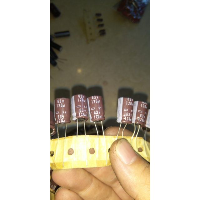 Combo 5 Tụ Electrolytic Nipppon Chemicon KY  120UF63V - Size 10*16 - Trị số hiếm