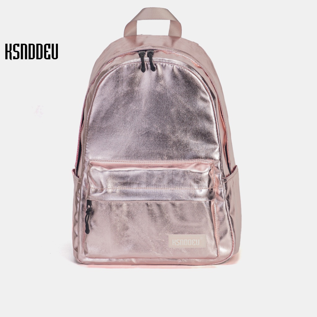 Ba lô Ksnddeu dành cho đi học/du lịch màu hồng ánh kim cho nữ