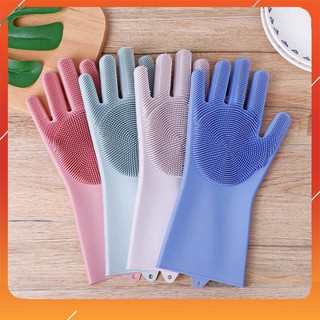 Găng Tay Silicon Đa Năng Cọ Chùi Rửa Bát Chịu Nhiệt