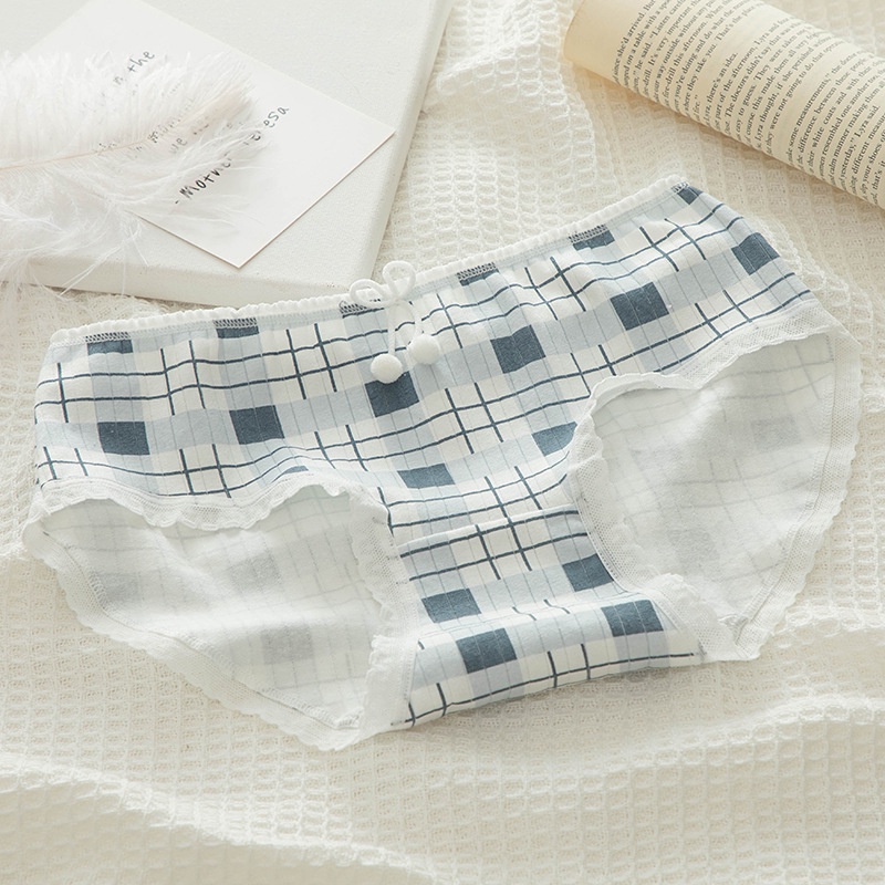 Quần Lót Nữ Cao Cấp Cotton Kháng Khuẩn Nâng Mông Thông Hơi Hoạ Tiết Sọc Xanh TOPBRA