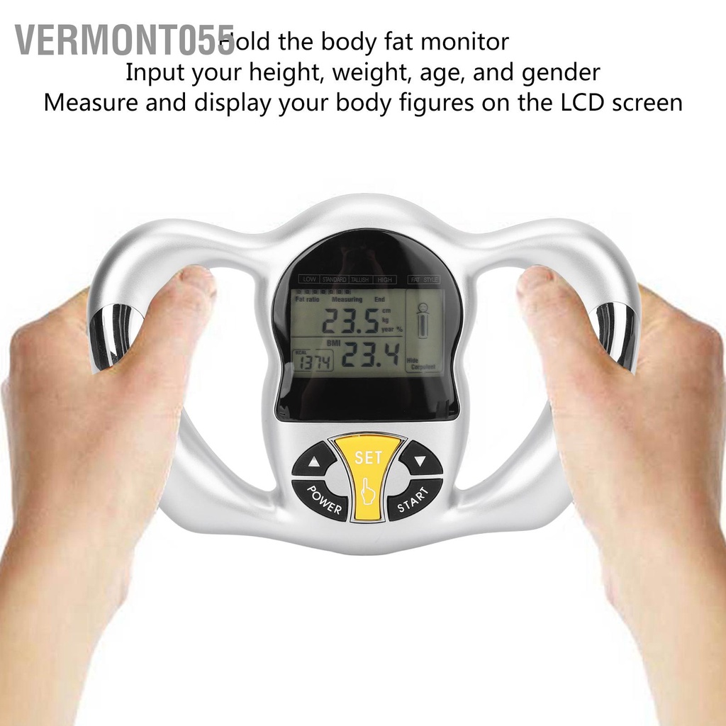 Có thể bán buôn Máy phân tích mỡ cơ thể cầm tay Đo lượng calo BMI Màn hình LCD theo dõi sức khỏe kỹ thuật số Vermont055 Hàng giao ngay