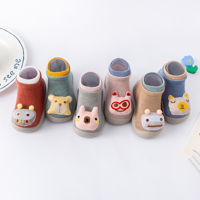 Giày Tập Đi Cho Bé Trai Bé Gái Giữ Ấm Chân Hai Lớp Bền Đẹp Đế Chống Trơn Trượt - Mã G17