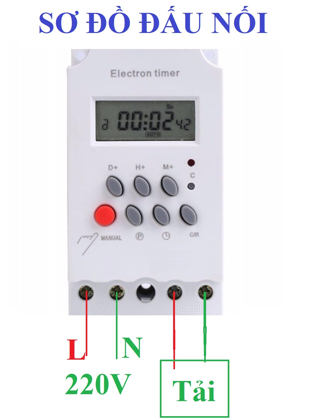 Công tắc hẹn giờ bật tắt luân phiên 16 lần trong 1 ngày công suất lớn 3000W 25A Digital time Switch KG316T PIN TỰ SẠC