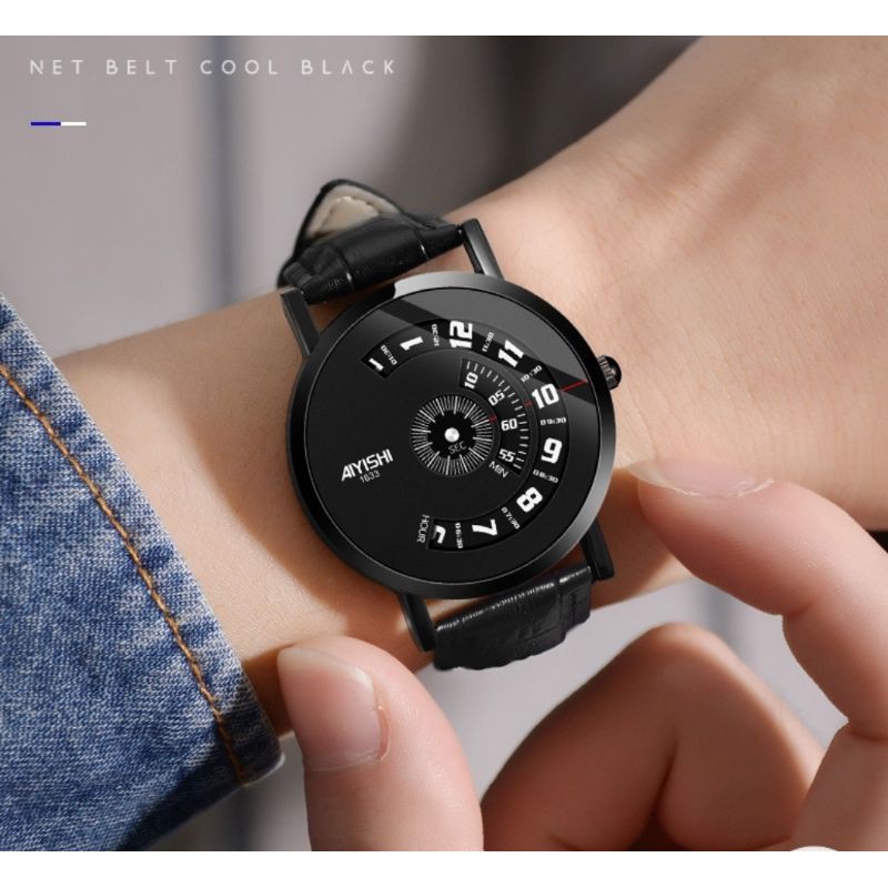 Hàng Độc Lạ | ĐỒNG HỒ DÂY DA NAM AIYISHI 1633 KIM DỌC độc đáo - Chạy trục số không kim Chính Hãng -D5- | BigBuy360 - bigbuy360.vn
