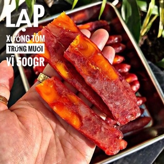 Lạp xưởng tôm trứng muối sấy dẻo - Hàng đã đươc sấy dẻo, Bảo quản nhiệt độ thường 3-6 tháng