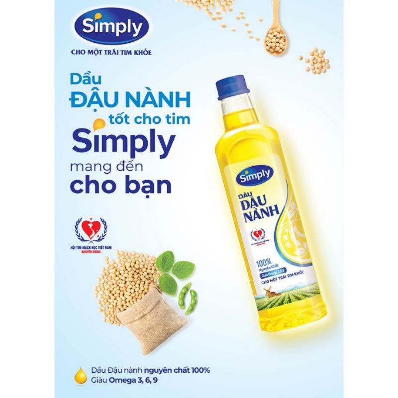 Dầu đậu nành Simply chai 1 lít date mới