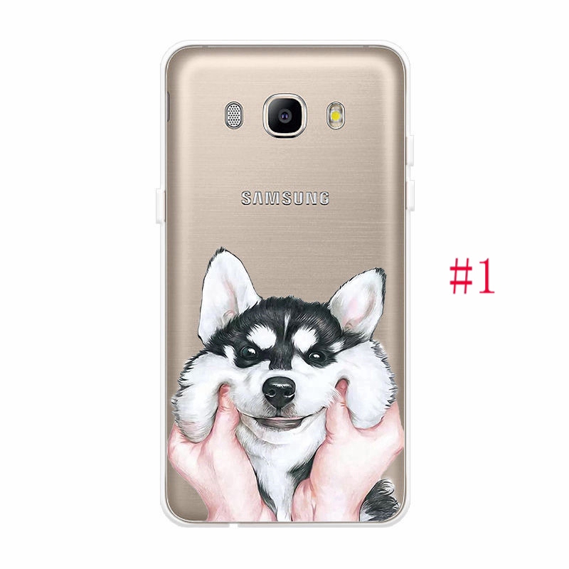 Ốp lưng TPU mềm cho Samsung Galaxy J3 J5 J7 2015 2016 Mèo và chó dễ thương Hoa văn