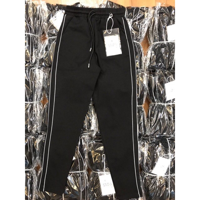 ❤️ GIÁ SỈ ❤️ QUẦN BAGGY 3 SỌC BASIC LƯNG THUN, QUẦN JOGGER DÀI ĐEN NỮ VẢI THUN XỊN