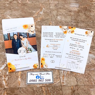 THIỆP CƯỚI MS12 IN ẢNH GẬP ĐÔI + PHONG BÌ (gồm công in nội dung hoàn chỉnh)