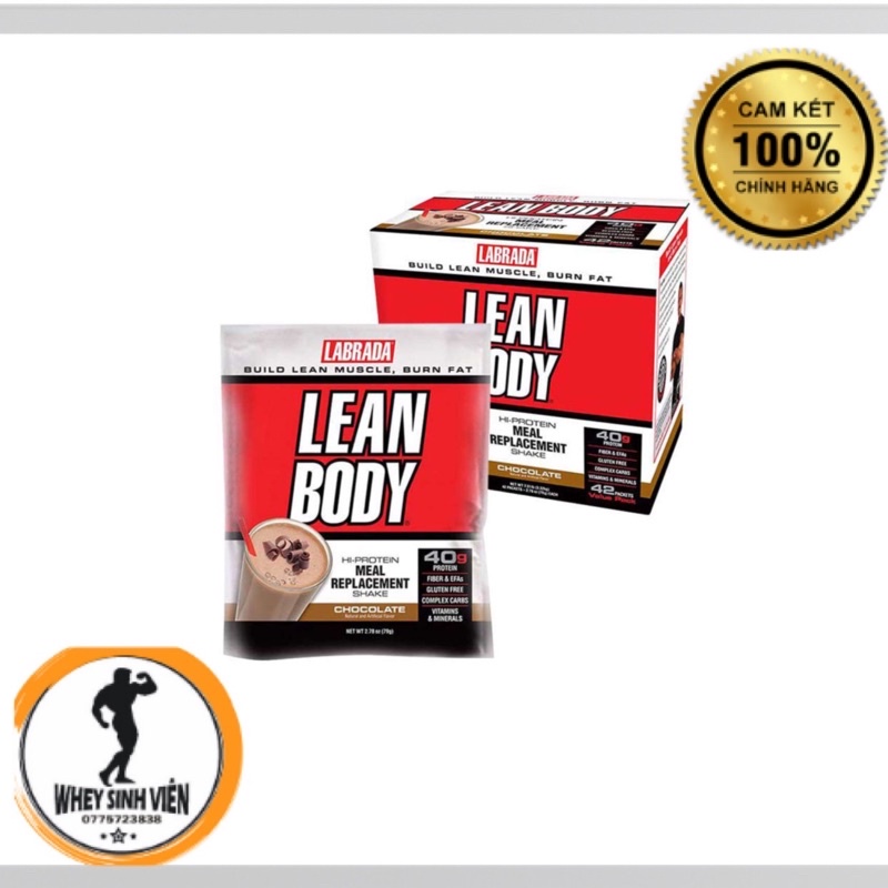 1 Gói Lean Body Bữa Ăn Thay Thế Dinh Dưỡng (gói lẻ 79g) tại wheysinhvien.com WHEYSTORE WHEY SINH VIÊN