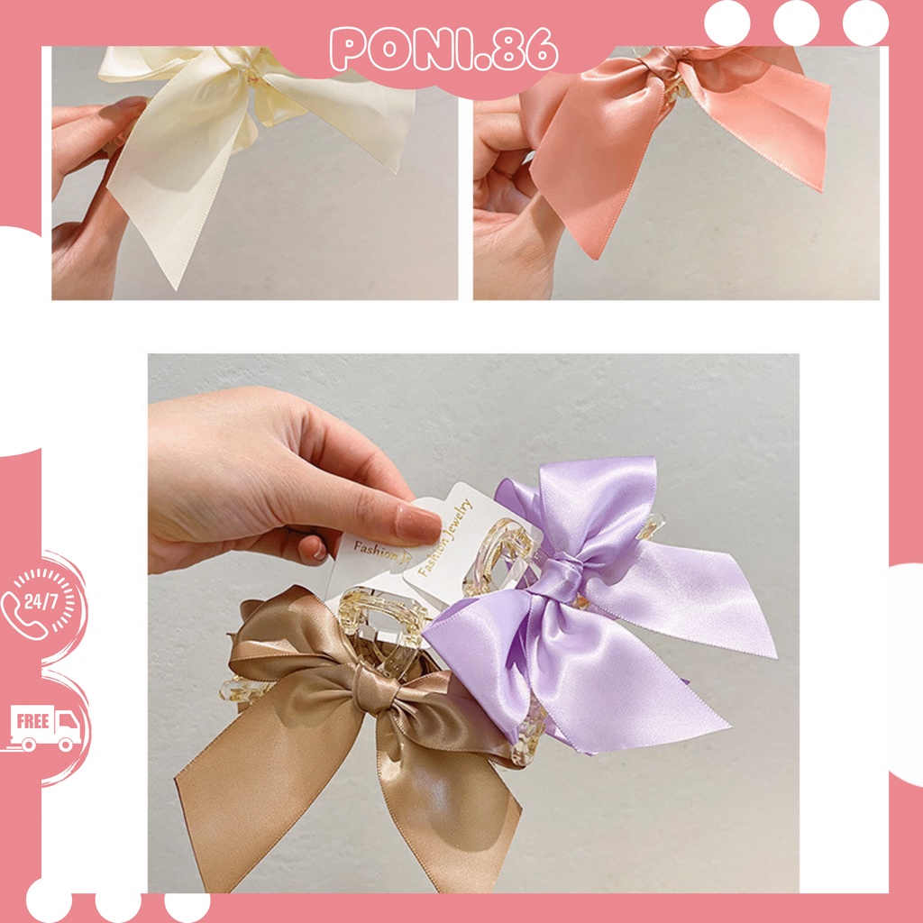 Kẹp tóc càng cua đính nơ tiểu thư phong cách Vintage Hottrend 2022