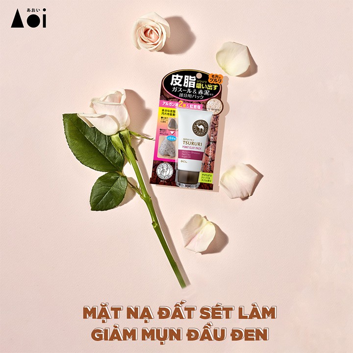 Mặt Nạ Đất Sét Làm Giảm Mụn Đầu Đen BCL Tsururi Point Clay Pack Ghassoul And Red Clay Power 55g