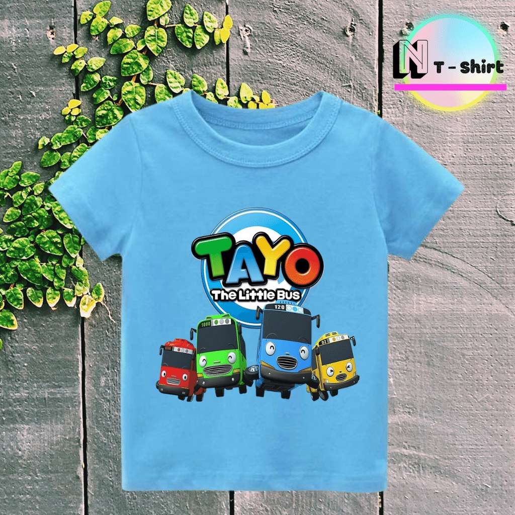 Áo thun cho bé in hình hoạt hình Tayo Bus, Áo cotton mặc mát thoải mái NTShirt 01