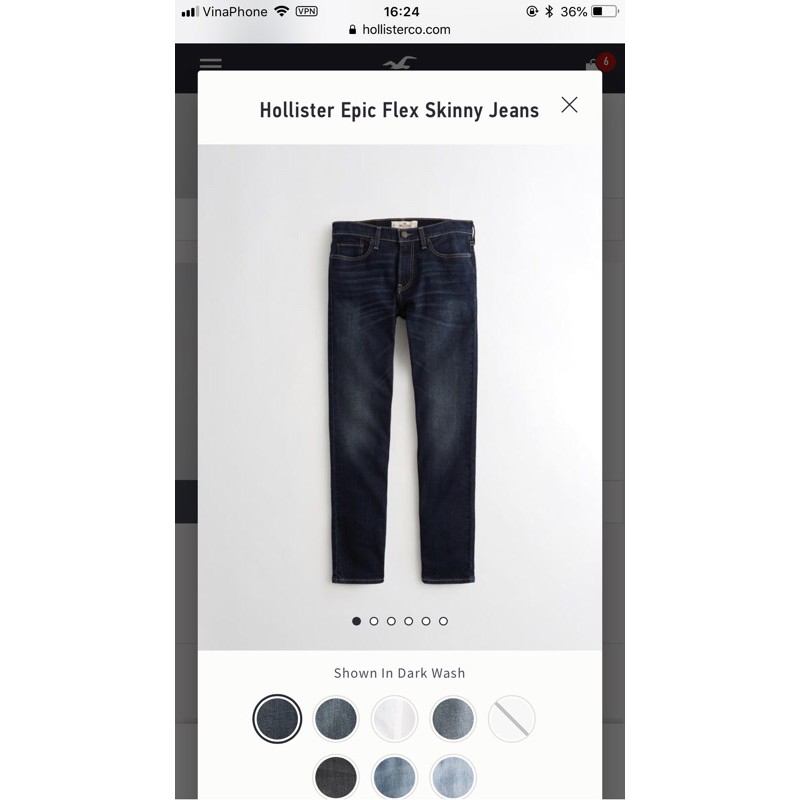 Quần jean hollister w29-L30 nam-auth100%