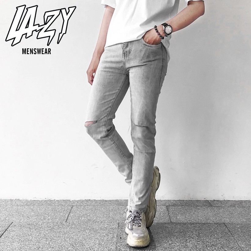 Quần jean nam màu xám nhạt - Form Slimfit - Chất jean co dãn [211]