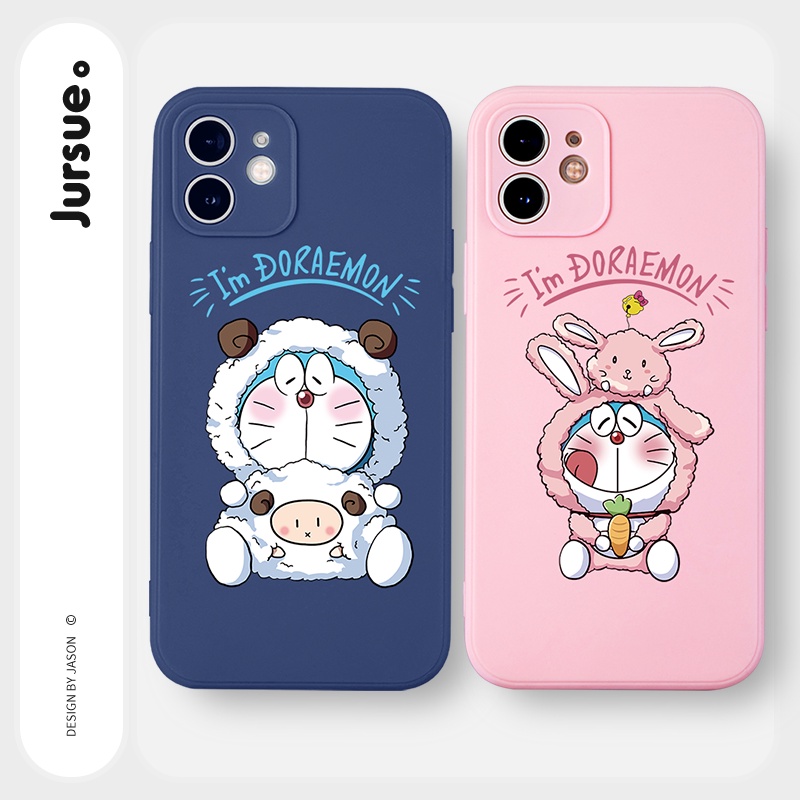 Ốp lưng JURSUE mềm hoạt hình cặp đôi dễ thương đẹp cho iPhone 13 12 11 Pro Max SE 2020 X XR XS ip 8 7 6 6S Plus kute Y66