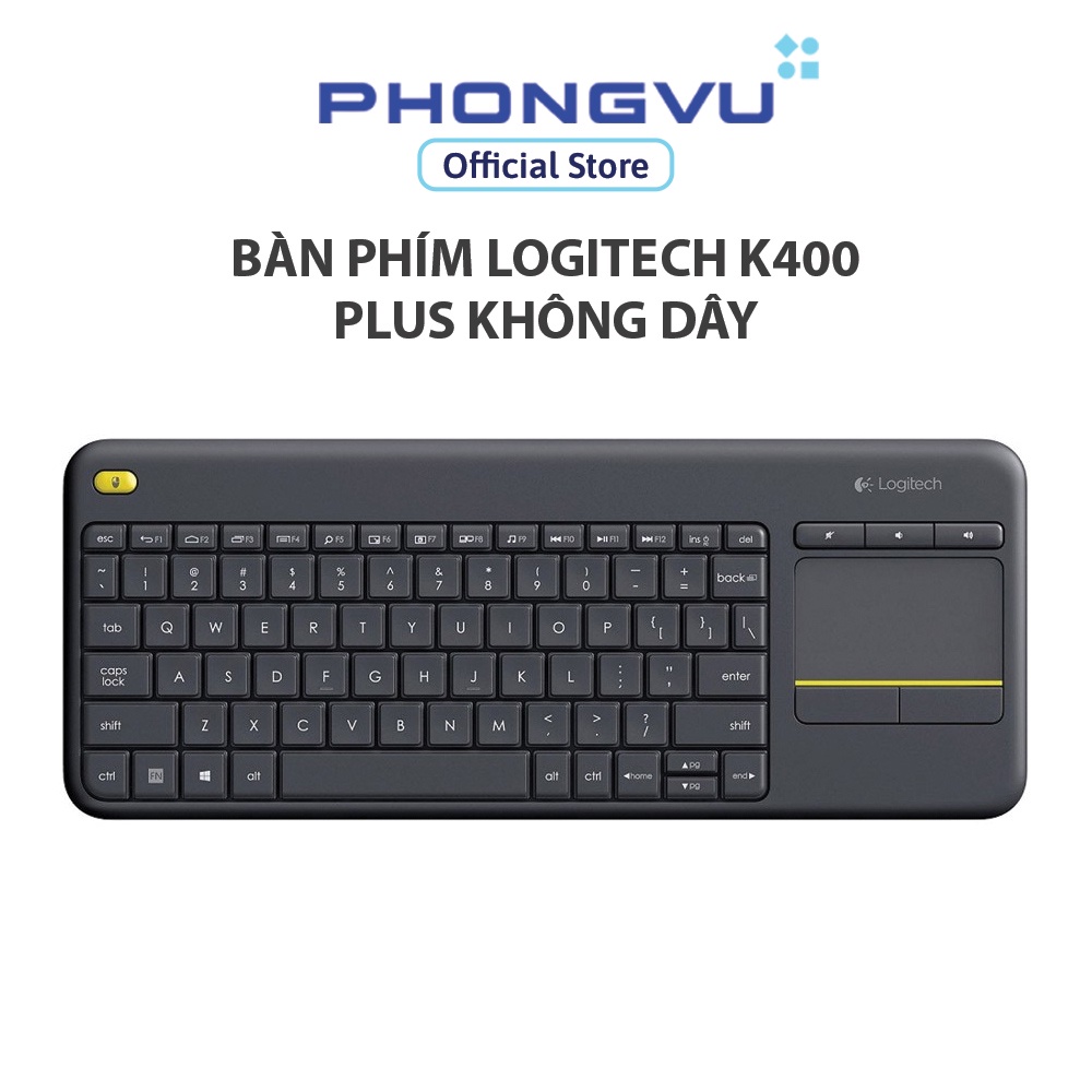 Bàn phím Logitech K400 Plus không dây (Đen) - Bảo hành 12 tháng