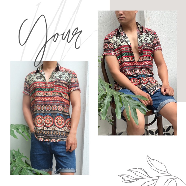 Áo sơ mi thổ cẩm  lụa cát họa tiết đi biển 🌈FREESHIP🌈 áo nam chất đẹp ngắn tay - họa tiết thổ cẩm phom vừa - Hugo Shop