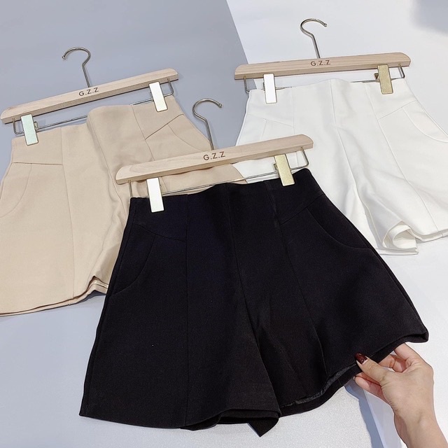 quần đùi nữ cạp liền khóa lưng, quần short nữ cạp cao chất tuyết mưa siêu đẹp