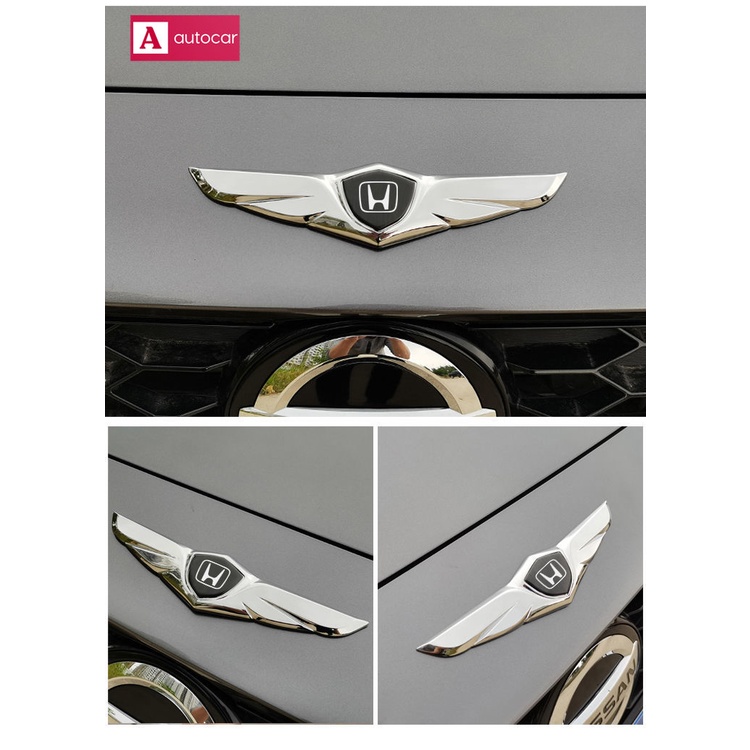 Logo Kim Loại Hình Đôi Cánh Trang Trí Mui Trước Xe Hơi Honda Civic XR-V Accord
