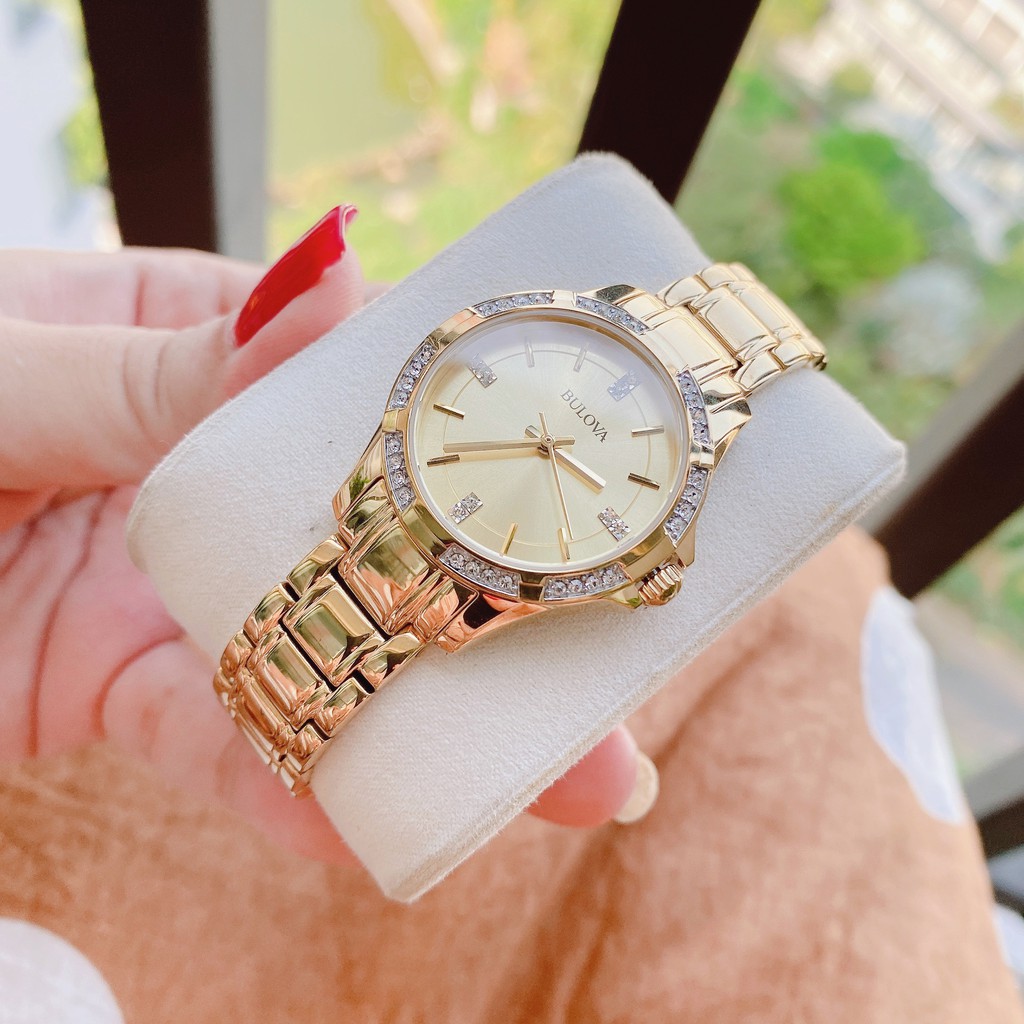 Đồng hồ nữ chính hãng Bulova 98L220 - Máy Quartz pin - Kính cứng
